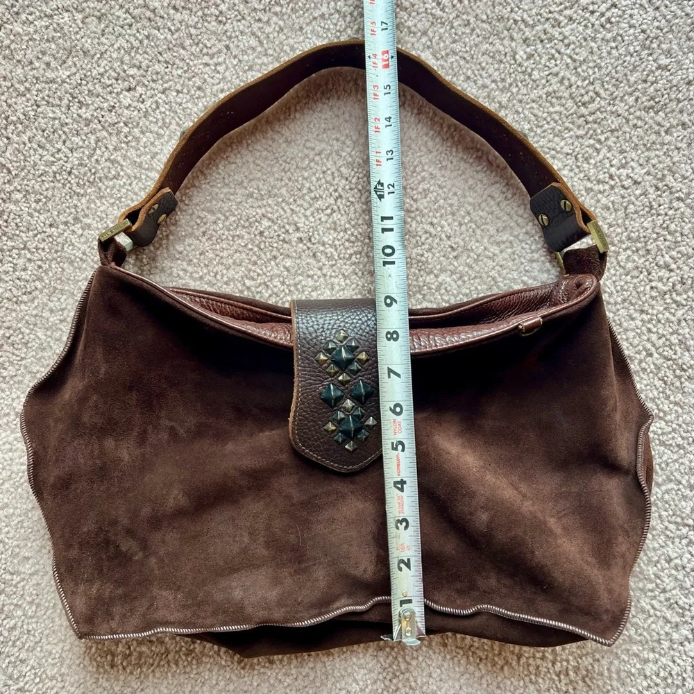 Vintage Y2K Genuine Suede Studded Hobo Bag - Picture 12 of 14